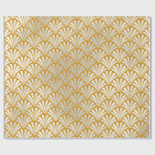 Art Deco Mustard Silver Grey Scales Seashells Cadeaupapier (Vlak)