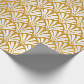 Art Deco Mustard Silver Grey Scales Seashells Cadeaupapier (Hoek)
