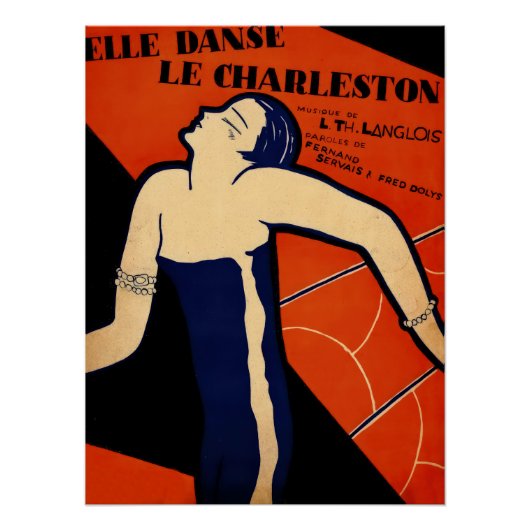 Art Deco Muziekillustratie Perfect Poster (Voorkant)
