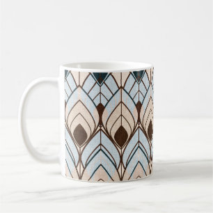 Art Deco: naadloos getextureerd Ornament. Koffiemok