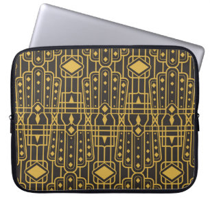Art Deco naadloos luxe geometrische patroon. Golde Laptop Sleeve