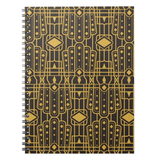 Art Deco naadloos luxe geometrische patroon. Golde Notitieboek (Voorkant)
