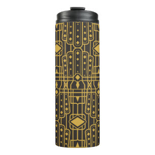 Art Deco naadloos luxe geometrische patroon. Golde Thermosbeker