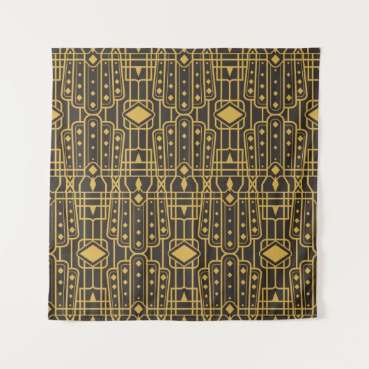 Art Deco naadloos luxe geometrische patroon. Golde Wandkleed (Voorkant)