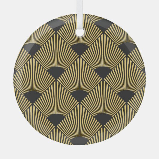 Art Deco  naadloos patroon Glas Ornament (Voorkant)