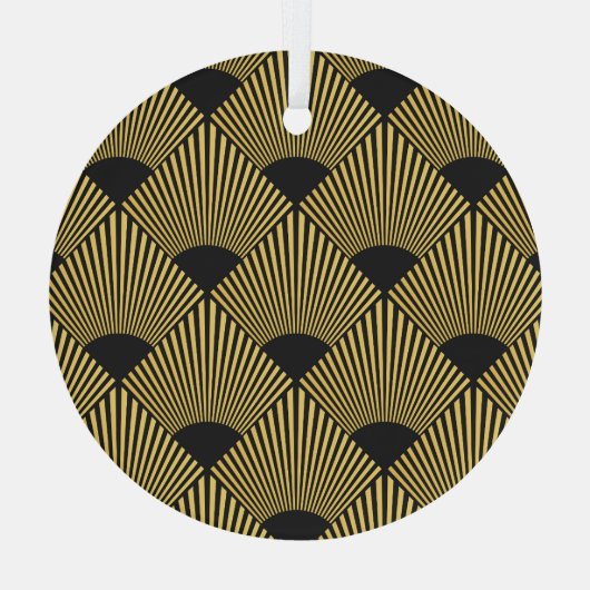 Art Deco  naadloos patroon Glas Ornament (Achterkant)