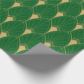 Art Deco Naadloos Patroongoud en groen Cadeaupapier (Hoek)