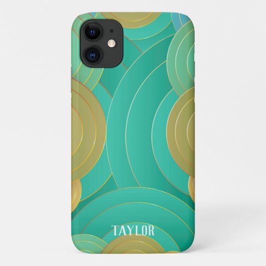 Art Deco-naam gepersonaliseerd Case-Mate iPhone Case (Achterkant)