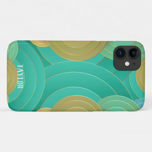 Art Deco-naam gepersonaliseerd Case-Mate iPhone Case (Achterkant (horizontaal))