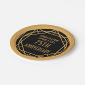 Art Deco Namen 75 jaar Jubileum Goud Zwart Papieren Bordje (Gekanteld)