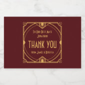 Art Deco Namen Ontvanger Dank u Bourgondië Likeurfles Etiket (Enkel label)