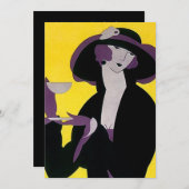  Art Deco namiddags Tea-uitnodigingen HIgh Kaart (Voorkant / Achterkant)