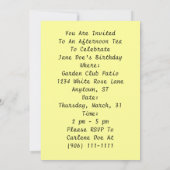 Art Deco namiddags Tea-uitnodigingen HIgh Kaart (Achterkant)