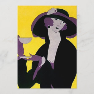 Art Deco namiddags Tea-uitnodigingen HIgh Kaart