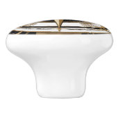 Art Deco Nautisch Kompas Roos Zwart Wit Goud Keramische Knop (Zijkant)