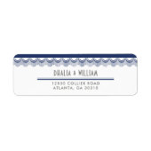  Art Deco Navy Blue Return-adres Etiket (Voorkant)