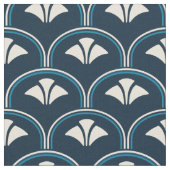 Art Deco Navy Blue Scallop Stof (Close Up)