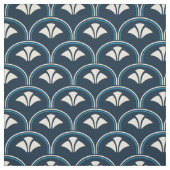 Art Deco Navy Blue Scallop Stof (Swatch)