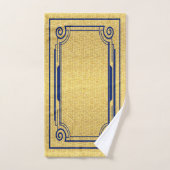 Art Deco Navy en Gold Lijst Bad Handdoek (Handdoek)