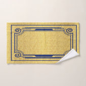 Art Deco Navy en Gold Lijst Bad Handdoek (Handdoek)