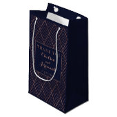 Art Deco Navy Gold Custom Name Klein Cadeauzakje (Voorkant Gekanteld)