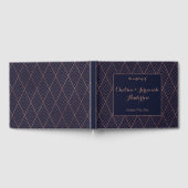 Art Deco Navy Gold Custom Wedding Gastenboek (Volledig)