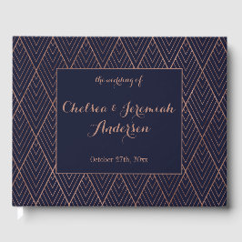 Art Deco Navy Gold Custom Wedding Gastenboek