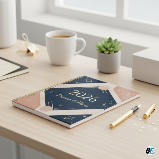 Art Deco Navy Goud 2026 Dromen & Plannen Celestiaa Planner