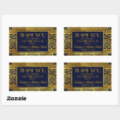 Art Deco Navy Goud Geometrisch Modern Rechthoekige Sticker (Vel)