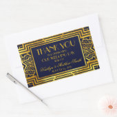 Art Deco Navy Goud Geometrisch Modern Rechthoekige Sticker (Envelop)
