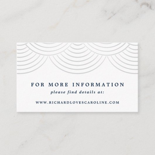 Art Deco Navy String Lights Website Enclosure Kaar Informatiekaartje (Voorkant)