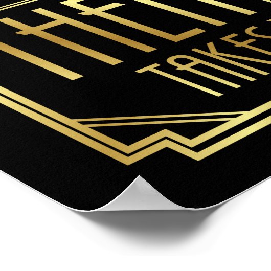 Art Deco neemt een DRINK-teken afdrukken Poster (Hoek)