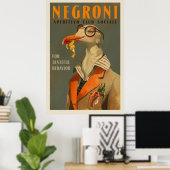  Art Deco Negroni Zeemeeuw Cocktail Bar Art Poster (Thuiskantoor)