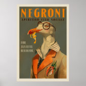  Art Deco Negroni Zeemeeuw Cocktail Bar Art Poster (Voorkant)