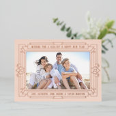 Art Deco New Year Folie Feestdagenkaart (Staand Voorkant)