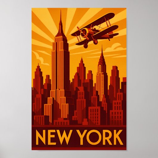 Art deco New York poster print (Voorkant)