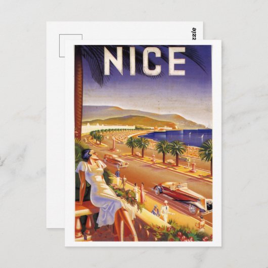 Art Deco Nice France briefkaart (Voorkant / Achterkant)