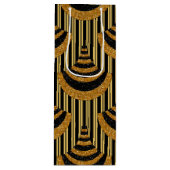 Art Deco nieuwjaar | Faux Gold Glitter & Black Wijn Cadeautas (Voorkant)