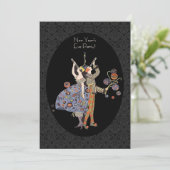  Art Deco Nieuwjaar Kaart (Staand voorkant)