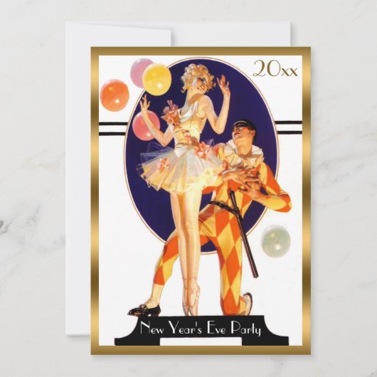  Art Deco Nieuwjaar Kaart (Voorkant)