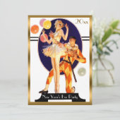  Art Deco Nieuwjaar Kaart (Staand voorkant)