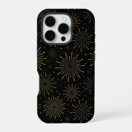 Art deco nieuwjaarsavond vuurwerk telefoonhoesje iPhone 16 pro hoesje