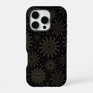 Art deco nieuwjaarsavond vuurwerk telefoonhoesje iPhone 16 pro hoesje