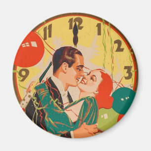 Art Deco Nieuwjaarskus Klok Antiek Stijl Magneet