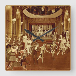 Art Deco Night Club Vierkante Klok