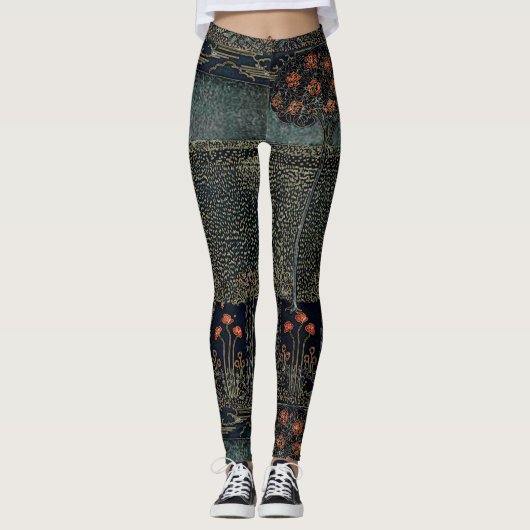 Art Deco Night Garden Leggings (Voorkant)