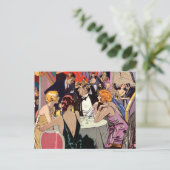  Art Deco Nightclub Cocktails Save the Date Aankondigingskaart (Staand voorkant)