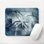 Art Deco Ninja Star-pictogram blikseminslag Muismat (Met muis)