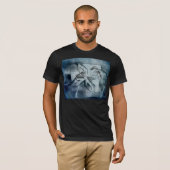 Art Deco Ninja Star-pictogram, galaxy bliksembedek T-shirt (Voorkant volledig)