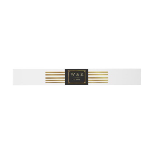 Art Deco nodigen buikband gouden GATSBY print Uitnodigingen Wikkel (Vlak)